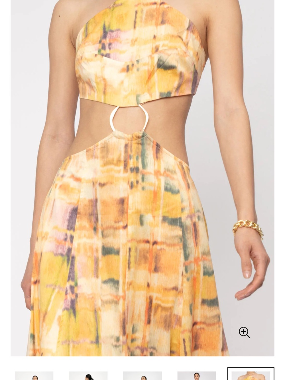 Cult Gaia Nadeesha Halter Midi Dress Small Ikat Print Cutout small - Picture 6 of 7